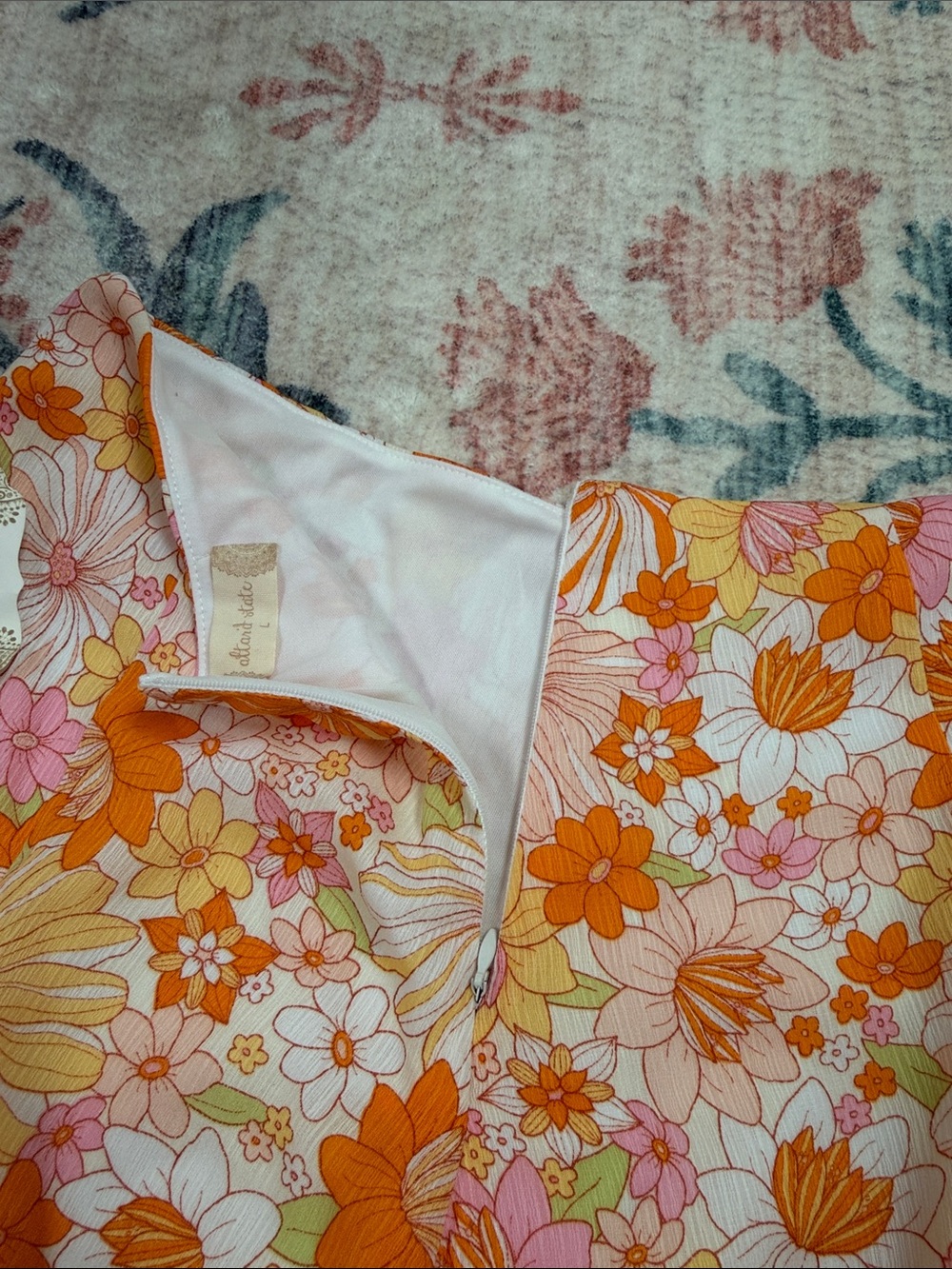 Altar'd State Orange & Pink Floral Shorts - Picture 7 of 7